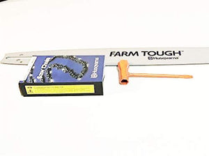 Compatible with Husqvarna 20" Bar and Chain Combo with Free Bar Wrench! 3/8 Pitch .050 Gauge 72 DL