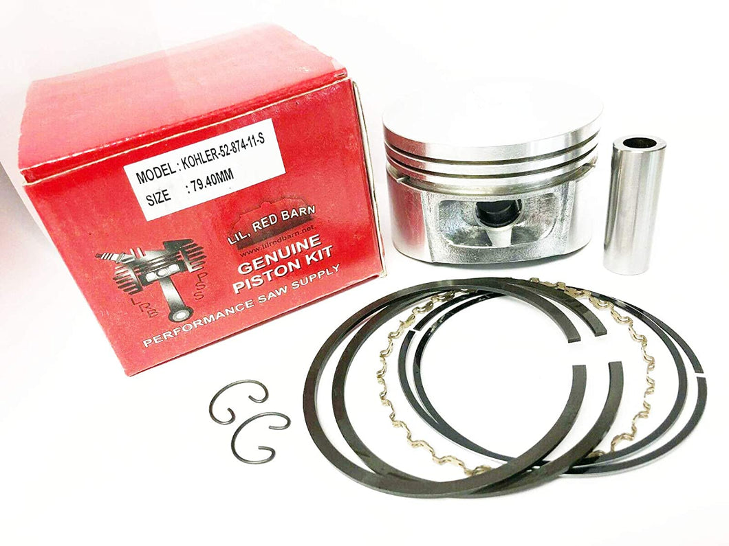 Piston Kit Fits Kohler KT17, M18, MV16, MV18 79.4mm, Replaces Kohler 52-874-11-S